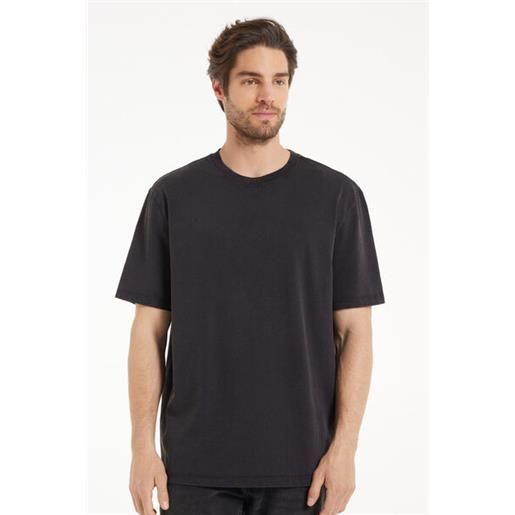 Tezenis t-shirt girocollo in cotone delavé uomo nero