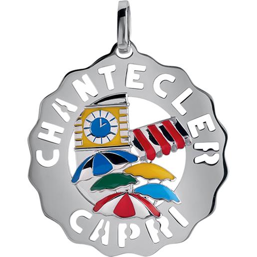 Chantecler / logo / ciondolo grande capri pop / argento e smalti colorati