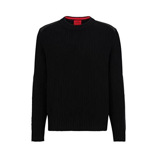 HUGO stof knitted_sweater, nero1, s uomo