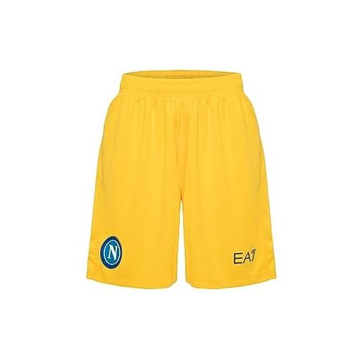 Ssc napoli shorts gara portiere away, ea7, prodotto ufficiale, giallo trasferta, 2023/2024, s
