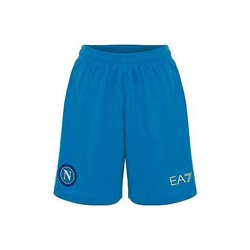 Ssc napoli shorts gara home, ea7, prodotto ufficiale, azzurro, 2023/2024, xs