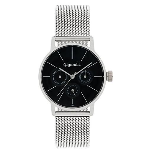 Gigandet minimalism orologio donna orologio multifunzione analogico quartz argento nero g38-006