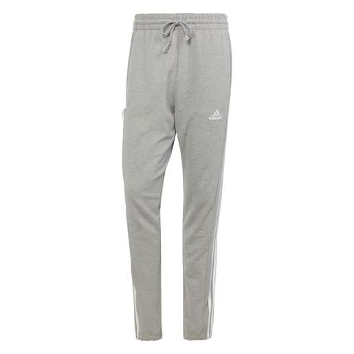 adidas essentials - pantaloni da uomo in spugna francese affusolati con elastico a 3 strisce