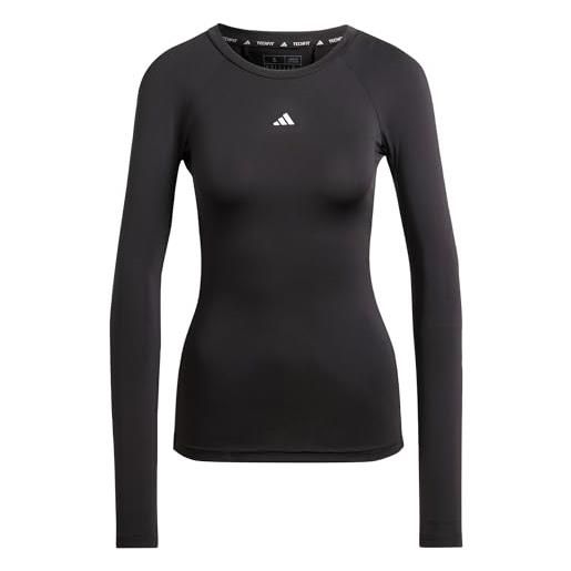 adidas techfit longsleeve training top - maglietta a maniche lunghe da donna, nero, ik7918