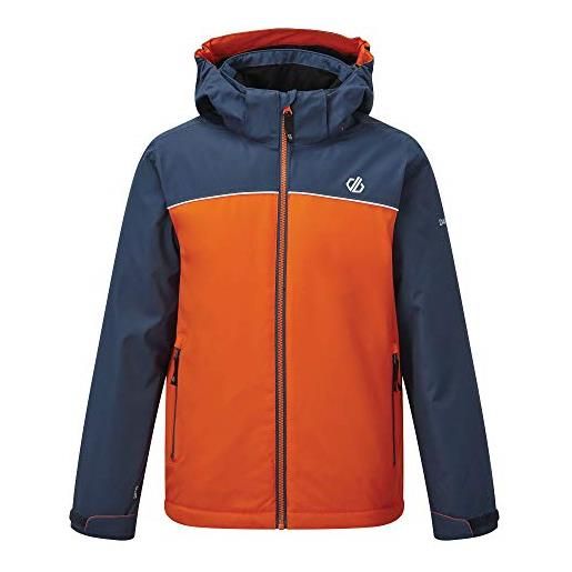 Dare 2b impose waterproof breathable adjustable cuffs reflective detail jacket, giacche unisex-da bambini, blaze. Orange/denim scuro, 2