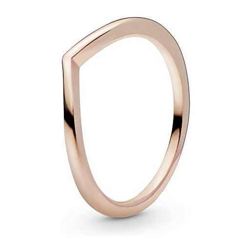 Pandora anello wishbone lucido placcato in oro rosa 14 carati , 60