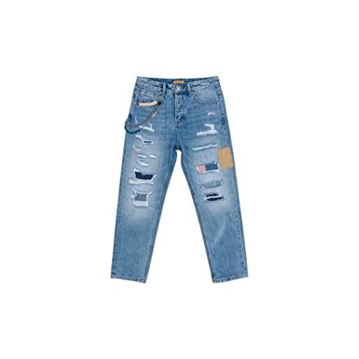 Gianni Lupo jeans cotone blu denim medio chiaro
