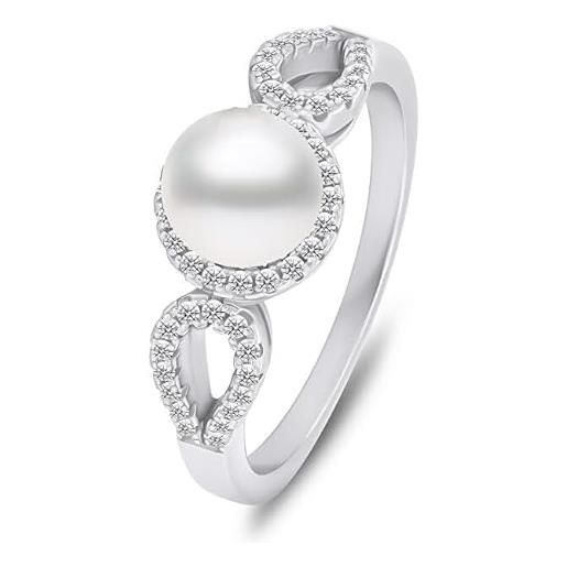 Brilio anello elegant silver ring with pearl and zircons ri068w - circuit: 58 mm sbs3152-58 marca, estándar, metallo, nessuna pietra preziosa