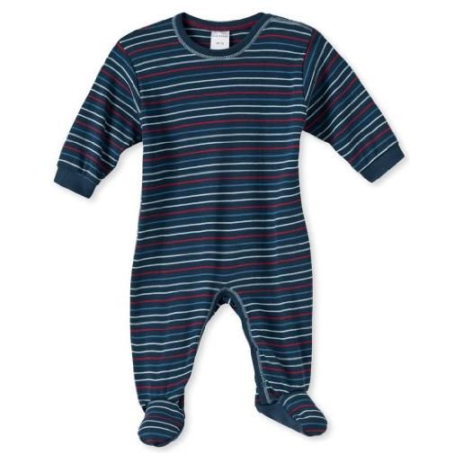Schiesser baby 138287-803 - pigiama intero lungo, bambino, blu (blau (803-dunkelblau)), 62 (3 mesi)