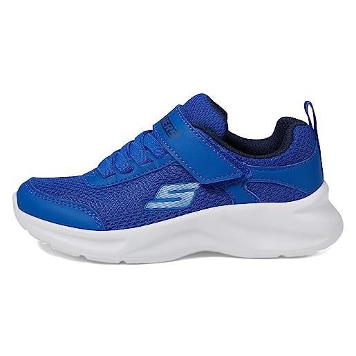 Skechers dynamatic, scarpe sportive bambini e ragazzi, blue textile synthetic lime trim, 29 eu