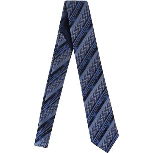 MISSONI cravatta blu con fantasia all over per uomo