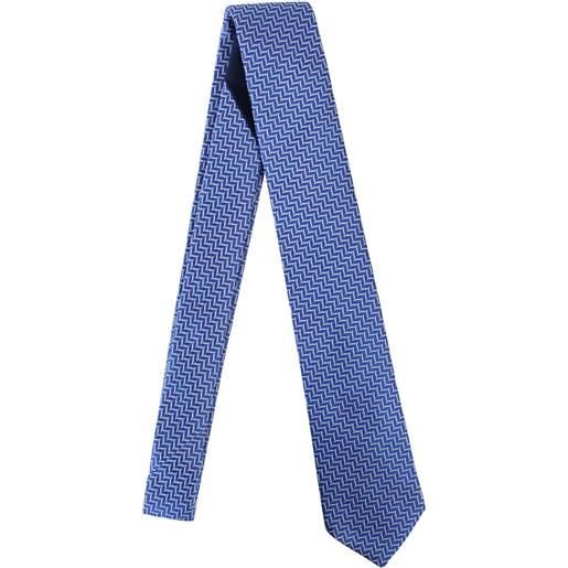 MISSONI cravatta blu elettrico con fantasia all over per uomo