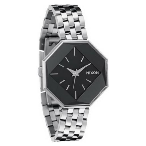 Nixon orologio da donna analogico in acciaio inox a274000-00, argento/nero, bracciale