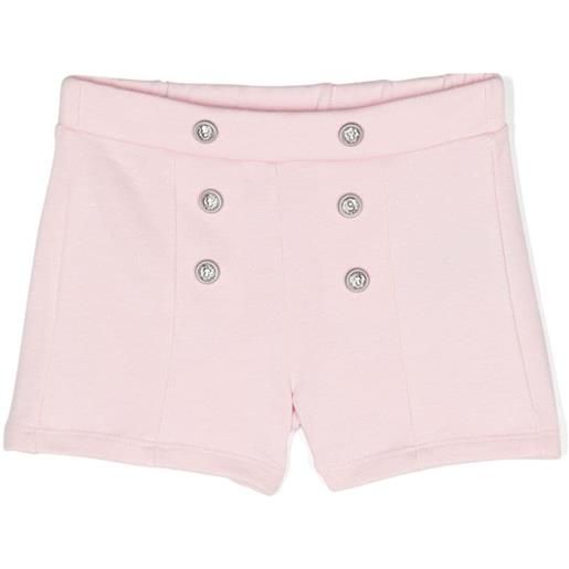 Balmain kids shorts in cotone rosa