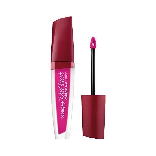 Deborah milano - red touch lipstick rossetto liquido matte, n. 17 fashion pink, colore intenso e no transfer, dona labbra morbide e vellutate, 4.5 gr