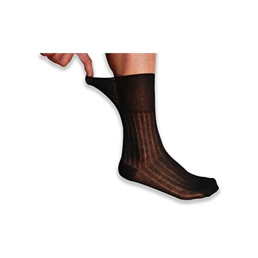 frencis 6 paia calze calzini sanitario uomo in 100% filo di scozia rimagliato a mano made in italy (nero, 11½12 (42-44))