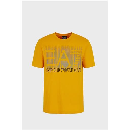 EA7 t-shirt gialla uomo EA7 logo grigio graphic series 3dpt44