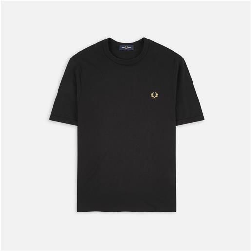 Fred Perry ringer t-shirt black/warm stones uomo