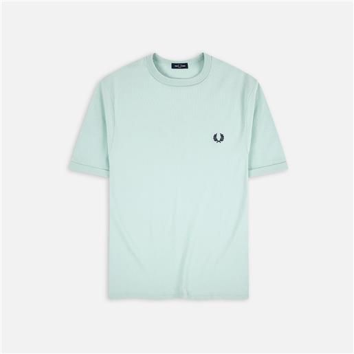 Fred Perry ringer t-shirt light ice/midnight blue uomo