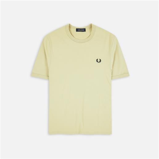 Fred Perry ringer t-shirt oatmeal/black uomo