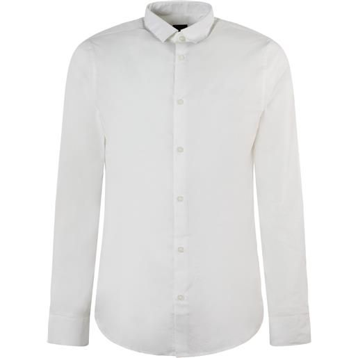 ARMANI EXCHANGE camicia bianca con mini logo per uomo