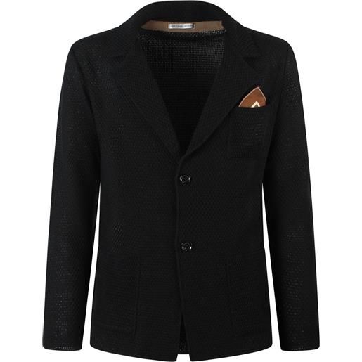 DANIELE ALESSANDRINI giacca nera in maglia per uomo