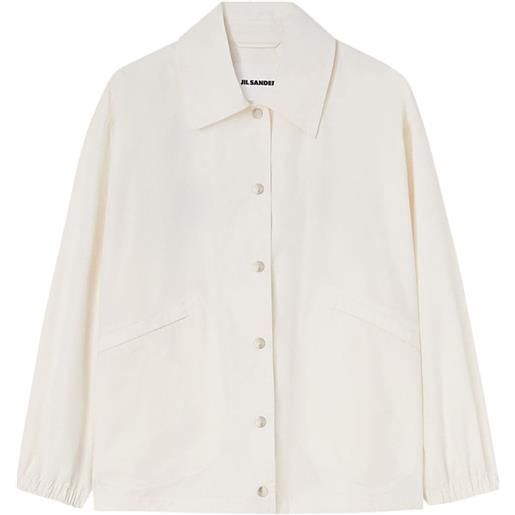 Jil Sander giacca-camicia con stampa - bianco