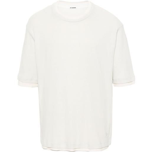 Jil Sander set di 3 t-shirt a strati - bianco
