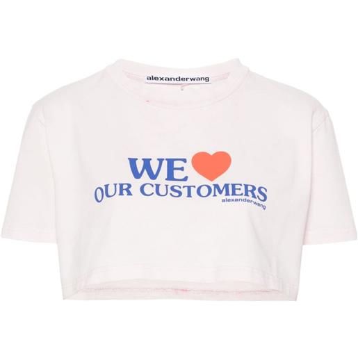 Alexander Wang t-shirt we love our customers con stampa - bianco