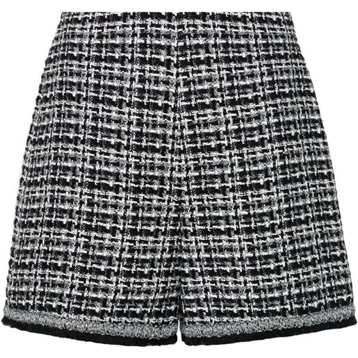 Moncler shorts in tweed a vita alta - nero
