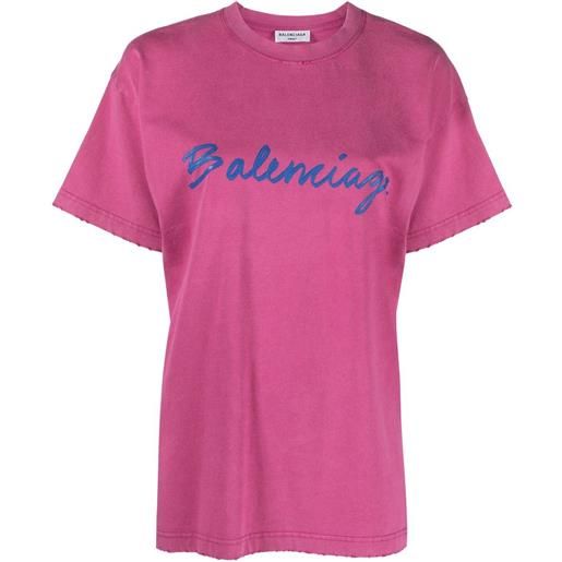 Balenciaga t-shirt con stampa - rosa