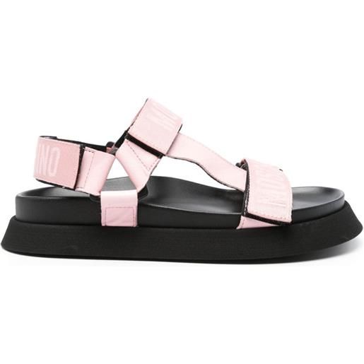 Moschino sandali con banda logo - rosa