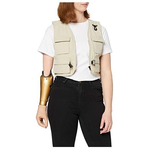 Urban Classics ladies short tactical vest gilet, grigio (cemento), l donna