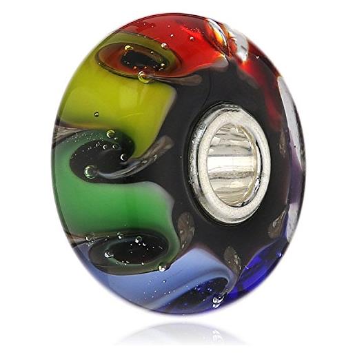 Trollbeads charm chakra colori in vetro in diversi colori tglbe-20003, misura unica, vetro, nessuna pietra preziosa