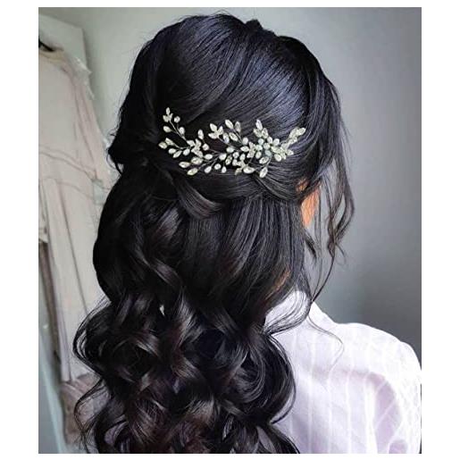 Unicra cristallo sposa capelli vite argento accessori per capelli da sposa perla fascia copricapo per donne e damigella d'onore