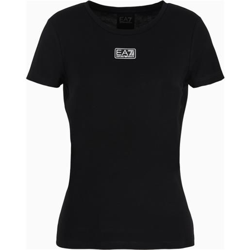 EA7 t-shirt nera donna EA7 dynamic athlete in tessuto tecnico natural ventus7 asv 3dtt17