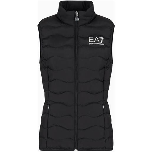 EA7 gilet smanicato nero donna EA7 logo argento packable core lady 8ntq08