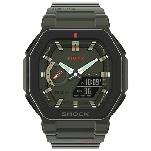 Timex orologio da uomo command encounter 54mm - quadrante nero cassa nera cinturino nero, nero, one size, orologio da 45 mm con cinturino in resina