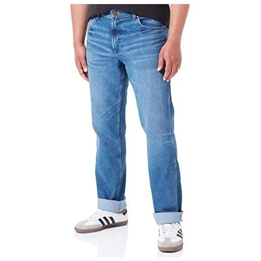Wrangler greensboro jeans, blu (smoke sea), 46w / 34l uomo