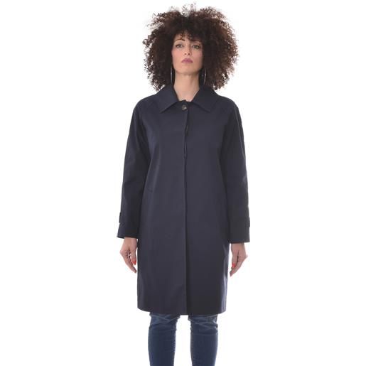 PETER HADLEY WOMAN trench blu navy in cotone
