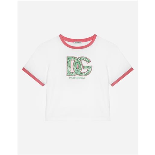 Dolce & Gabbana t-shirt in jersey con patch dg e ricamo dolce&gabbana
