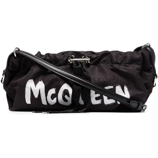 Alexander McQueen borsa a tracolla bundle mini con coulisse - nero