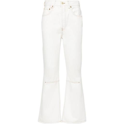 Jacquemus jeans le de-nimes court crop - bianco