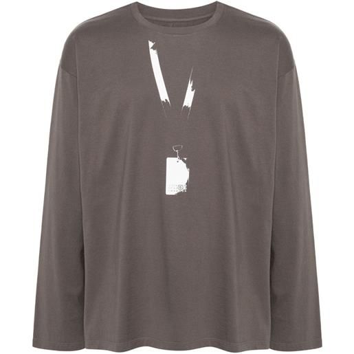MM6 Maison Margiela t-shirt con stampa cat & wool - grigio