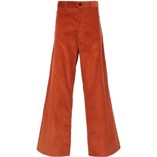 Marni pantaloni svasati a coste - arancione