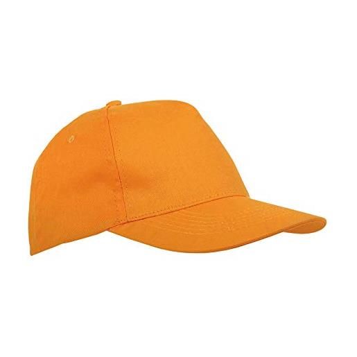 Neutro stock 20 pezzi cappello cappellino arancioni berretto bambino bambina con visiera rigida regolabili