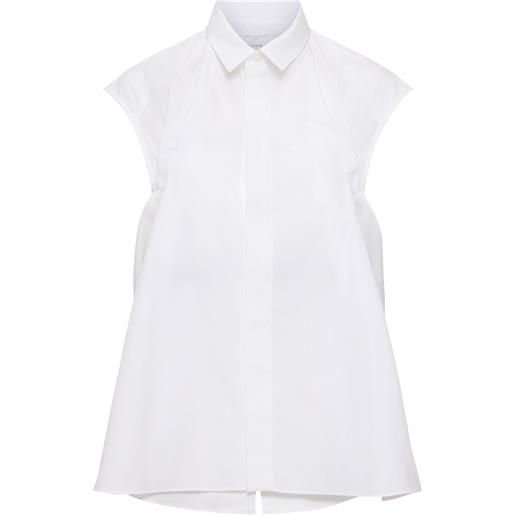 SACAI cotton blend poplin sleeveless shirt