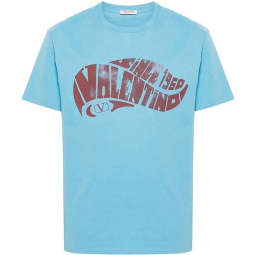 Valentino Garavani t-shirt con stampa surf - blu