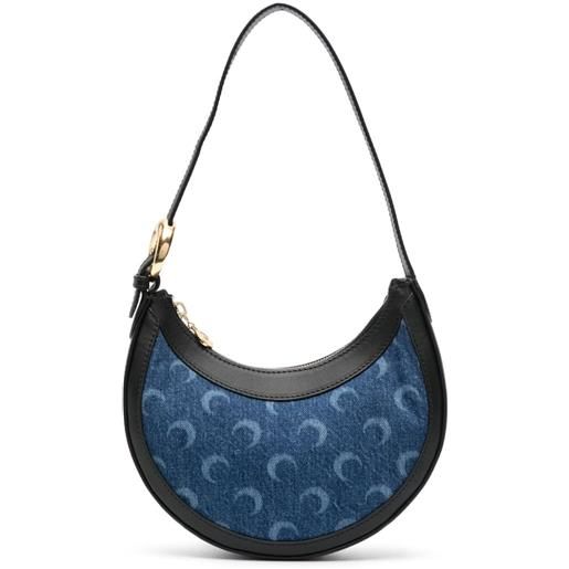 Marine Serre borsa a spalla eclips mini denim - blu