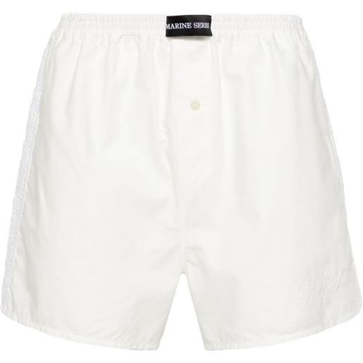 Marine Serre shorts con applicazione - bianco